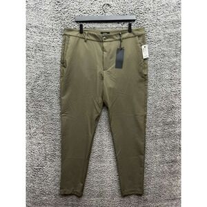 NWT Hedge Slim Fit High Rise Travallers Tapered Trousers Army Green Mens Size XL